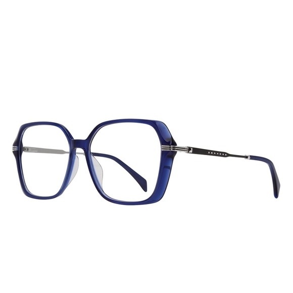 Origin OR1002 Sunglasses Oversized Blue Rectangular Frames Gold Accents Designer - Picture 2 of 13